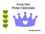 Plotterdatei Vektordatei Krone Herz